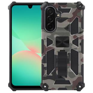 For Samsung Galaxy A26 5G Camouflage Armor Kickstand TPU Hybrid PC Magnetic Phone Case(Army Green)