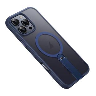 For iPhone 16 Pro Rotating Bar Holder Magnetic MagSafe Phone Case(Blue)