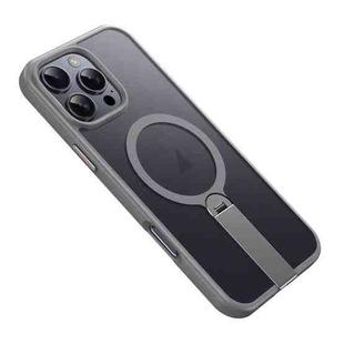 For iPhone 16 Pro Rotating Bar Holder Magnetic MagSafe Phone Case(Grey)