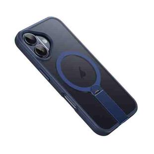 For iPhone 16 Plus Rotating Bar Holder Magnetic MagSafe Phone Case(Blue)