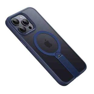 For iPhone 15 Pro Rotating Bar Holder Magnetic MagSafe Phone Case(Blue)