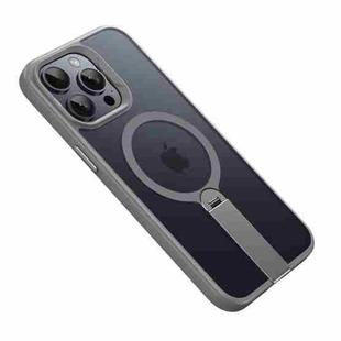 For iPhone 15 Pro Rotating Bar Holder Magnetic MagSafe Phone Case(Grey)