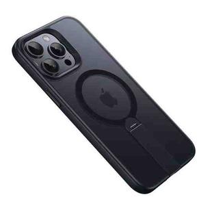 For iPhone 15 Pro Rotating Bar Holder Magnetic MagSafe Phone Case(Black)