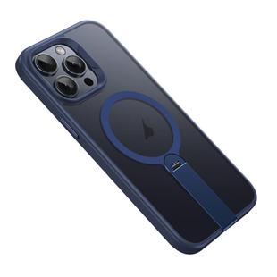 For iPhone 13 Pro Max Rotating Bar Holder Magnetic MagSafe Phone Case(Blue)