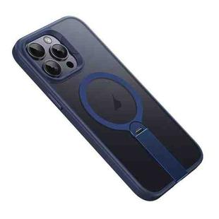 For iPhone 12 Pro Max Rotating Bar Holder Magnetic MagSafe Phone Case(Blue)
