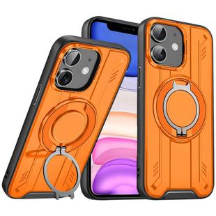 For iPhone 11 Rotating Ring Holder Magnetic MagSafe Phone Case(Orange)