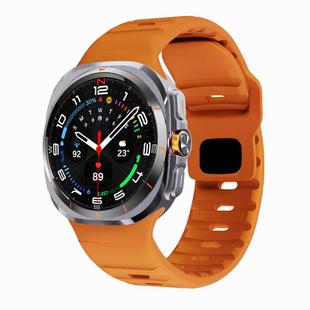 For Samsung Galaxy Watch Ultra 47mm Kalebol Wave Reverse Buckle Silicone Strap(Orange)