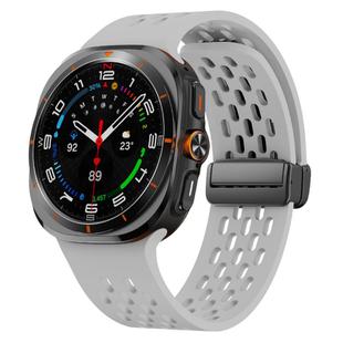 For Samsung Galaxy Watch Ultra 47mm Kalebol Mesh Magnetic Silicone Watch Strap(Grey)