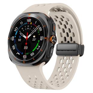 For Samsung Galaxy Watch Ultra 47mm Kalebol Mesh Magnetic Silicone Watch Strap(Starlight)