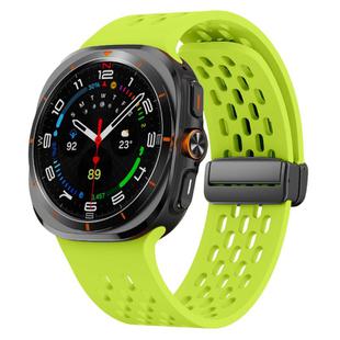 For Samsung Galaxy Watch Ultra 47mm Kalebol Mesh Magnetic Silicone Watch Strap(Fluorescent Green)
