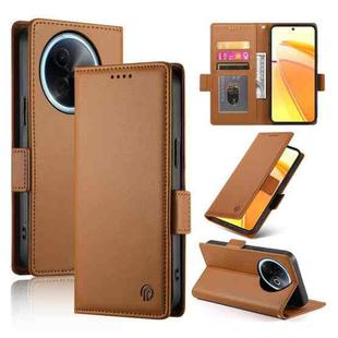 For vivo Y39 5G Side Buckle Magnetic Frosted Leather Phone Case(Brown)