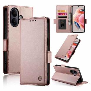 For vivo V60 Lite 5G Side Buckle Magnetic Frosted Leather Phone Case(Rose Gold)