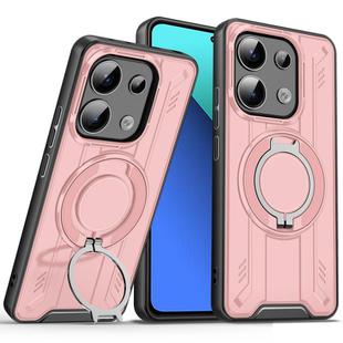For Redmi Note 13 4G Rotating Ring Holder Magnetic MagSafe Phone Case(Pink)