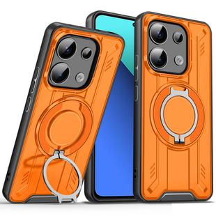 For Redmi Note 13 4G Rotating Ring Holder Magnetic MagSafe Phone Case(Orange)
