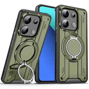 For Redmi Note 13 4G Rotating Ring Holder Magnetic MagSafe Phone Case(Green)