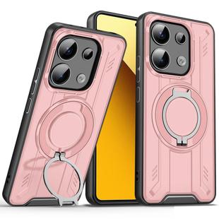 For Redmi Note 13 5G Rotating Ring Holder Magnetic MagSafe Phone Case(Pink)