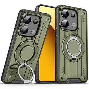 For Redmi Note 13 5G Rotating Ring Holder Magnetic MagSafe Phone Case(Green)
