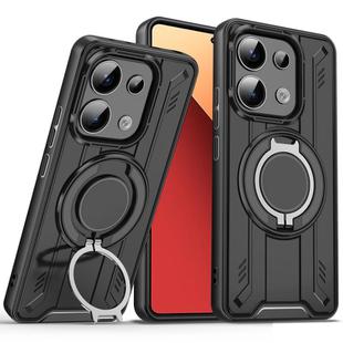 For Redmi Note 13 Pro 4G Rotating Ring Holder Magnetic MagSafe Phone Case(Black)