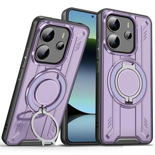 For Redmi Note 14 4G 164.48mm Rotating Ring Holder Magnetic MagSafe Phone Case(Purple)