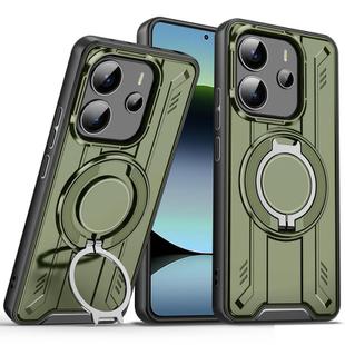 For Redmi Note 14 5G Rotating Ring Holder Magnetic MagSafe Phone Case(Green)