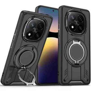 For Redmi Note 14 Pro 4G Rotating Ring Holder Magnetic MagSafe Phone Case(Black)