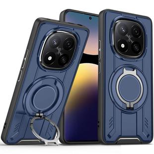 For Redmi Note 14 Pro 4G Rotating Ring Holder Magnetic MagSafe Phone Case(Blue)