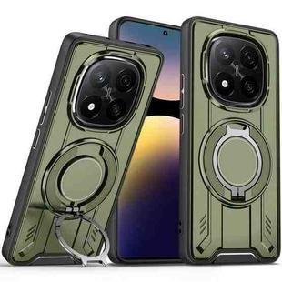 For Redmi Note 14 Pro 4G Rotating Ring Holder Magnetic MagSafe Phone Case(Green)