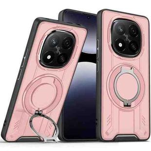 For Redmi Note 14 Pro 5G Rotating Ring Holder Magnetic MagSafe Phone Case(Pink)