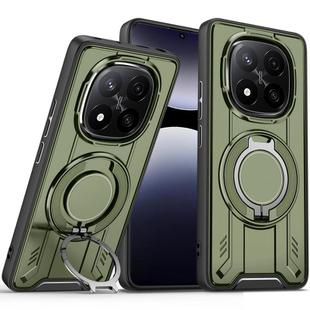 For Redmi Note 14 Pro 5G Rotating Ring Holder Magnetic MagSafe Phone Case(Green)