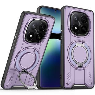 For Redmi Note 14 Pro+ 5G Rotating Ring Holder Magnetic MagSafe Phone Case(Purple)