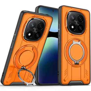 For Redmi Note 14 Pro+ 5G Rotating Ring Holder Magnetic MagSafe Phone Case(Orange)