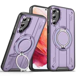 For Samsung Galaxy S21 5G Rotating Ring Holder Magnetic MagSafe Phone Case(Purple)