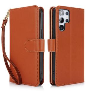 For Samsung Galaxy S25 Ultra 5G Multi-Card Wallet RFID Leather Phone Case(Brown)