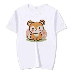 Squirrel Printed Round Neck Modal Short Sleeve T-shirt Print On Your Demand, Size:M(White)