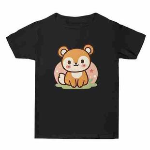 Squirrel Printed Summer Baggy Cotton Short Sleeve T-shirt Print On Your Demand, Size:L(Black)