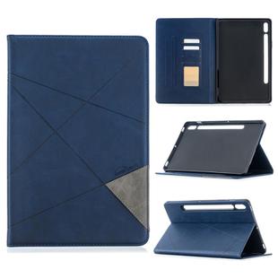 For Samsung Galaxy Tab S8 / Galaxy Tab S7 T870 Rhombus Texture Horizontal Flip Magnetic Leather Case with Holder & Card Slots(Dark Blue)