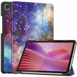 For Lenovo Tab One TB-305FU / Tab K9 Custer Painted 3-Fold Holder Leather Smart Tablet Case(Starry Way Nebula)