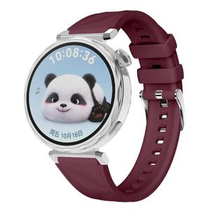 Kalebol 18mm Universal Diamond Embossed Silicone Strap(Wine Red)
