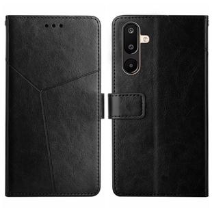 For Samsung Galaxy F16 5G / M16 5G Y-shaped Pattern Flip Leather Phone Case(Black)
