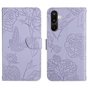 For Samsung Galaxy F16 5G / M16 5G Skin Feel Butterfly Embossed Flip Leather Phone Case(Purple)