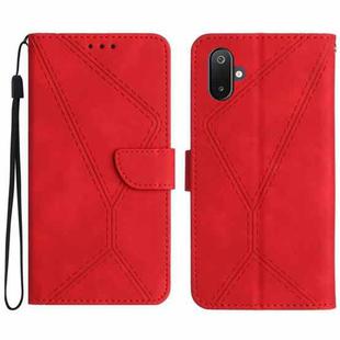 For Samsung Galaxy F06 5G / M06 5G Stitching Embossed Leather Phone Case(Red)