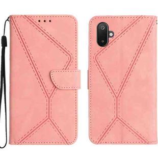 For Samsung Galaxy F06 5G / M06 5G Stitching Embossed Leather Phone Case(Pink)