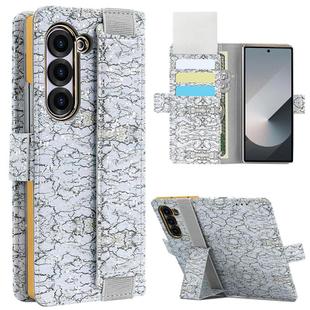 For Samsung Galaxy Z Fold5 VIETAO Integrated Colorful Leather Phone Case with Elastic Bowl Strap(Gray)
