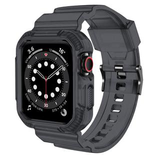 For Apple Watch 46mm / 45mm / 44mm / 42mm VIETAO Carbon Fiber Silicone Strap(Transparent Grey)