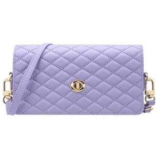 For Samsung Galaxy Z Fold Series VIETAO Rhombic Texture Bag PU Fold Phone Case(Purple)