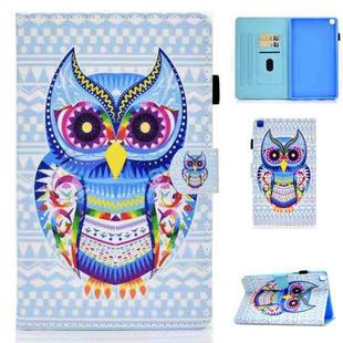 For Samsung Galaxy Tab A7 10.4 2020 T500 Colored Drawing Stitching Horizontal Flip Leather Case, with Holder & Card Slots(Colored Owl)