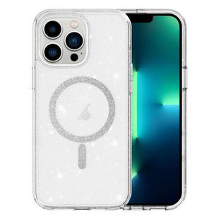 For iPhone 13 Pro Max Clear Glitter Powder MagSafe Phone Case(Transparent)