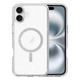For iPhone 16 Plus Clear Glitter Powder MagSafe Phone Case(Transparent)