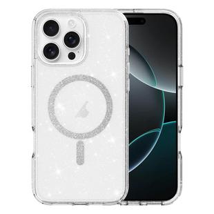 For iPhone 16 Pro Clear Glitter Powder MagSafe Phone Case(Transparent)