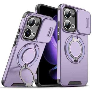 For OPPO Reno13 5G Global Sliding Camshield Ring Holder Phone Case(Purple)